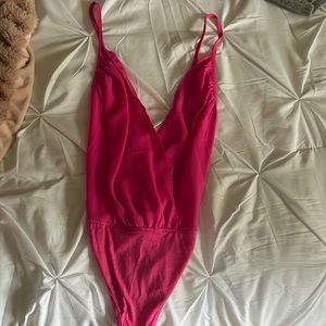 Revolve hot pink body suit